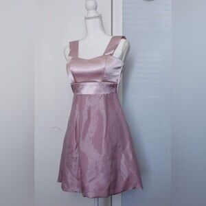 Pink Satin Tulle Sleeveless Dress